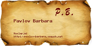 Pavlov Barbara névjegykártya